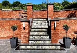 Expertly crafted brick garden steps