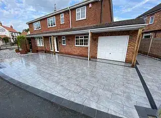Pristine new patio and driveway installation